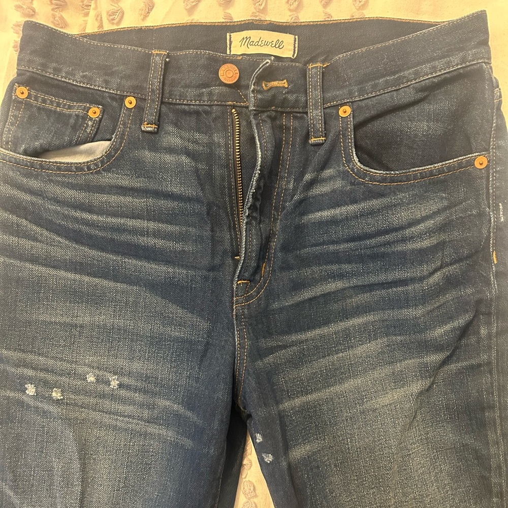 Madewell size 28 high waisted straight leg jean dark wash NWOT